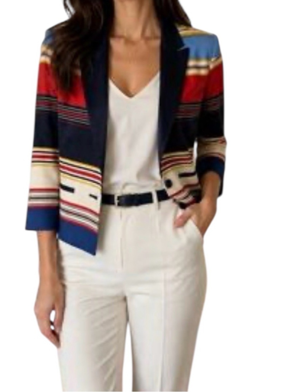BCBG MAXAZRIA Natalia Blazer Size Medium Stripe Cropped